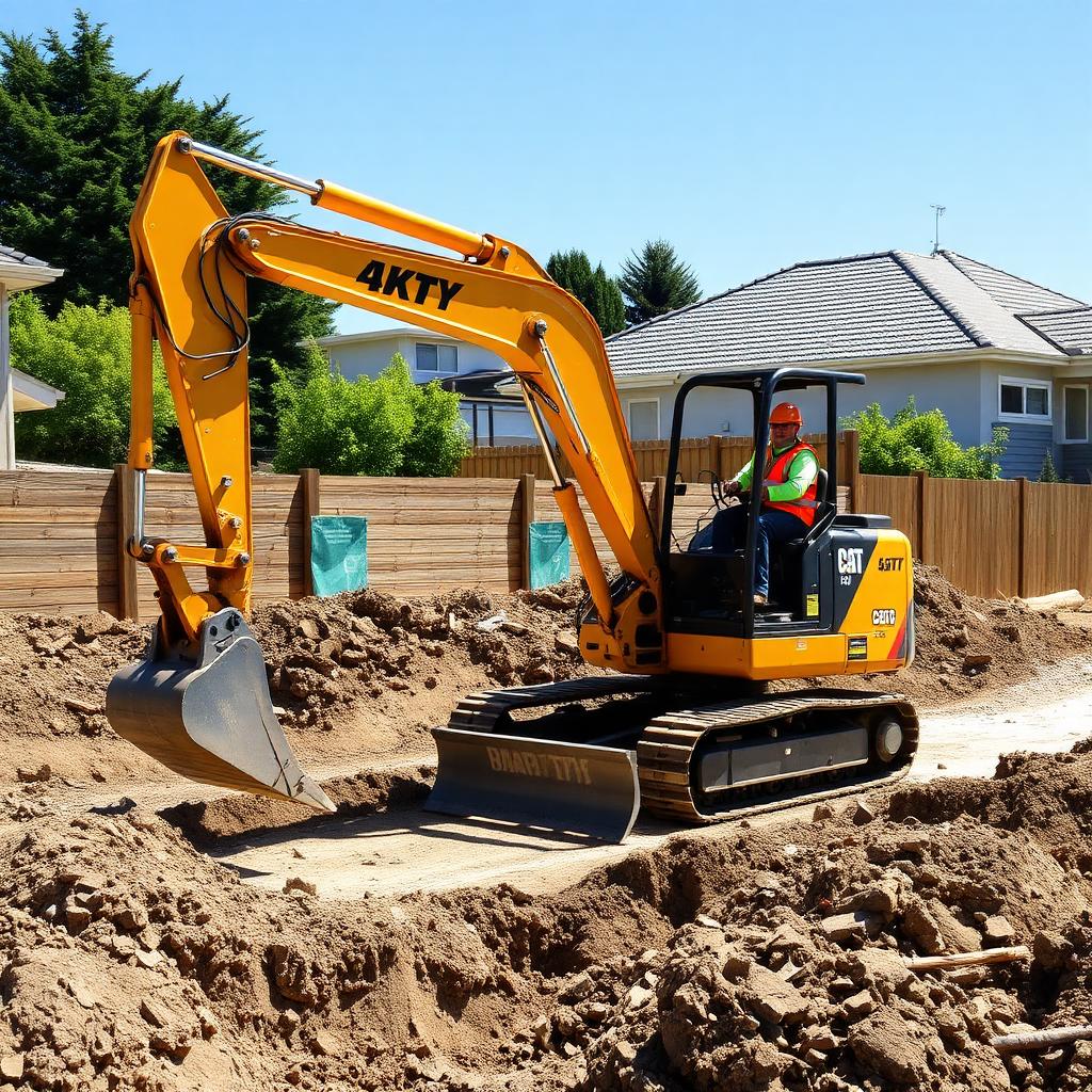 Skilled operator working a mid-sized excavator on a Tauranga residential site