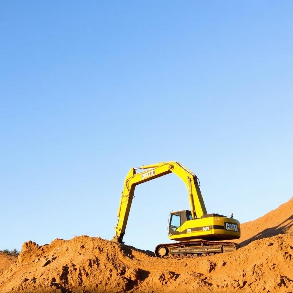 Excavator cutting into a sloped hillside section in the Bay of Plenty under blue sky